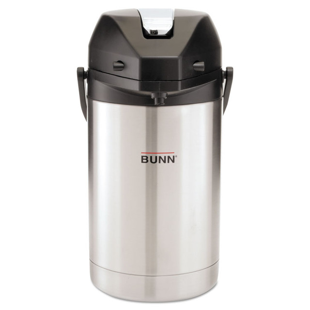 BUNN-O-MATIC AIRPOT25 Lever Action Airpot, 84 oz, Stainless Steel/Black