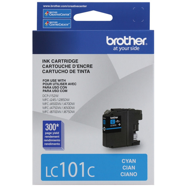 BROTHER INTL CORP LC101C Brother LC101 Cyan Ink Cartridge, LC101-C