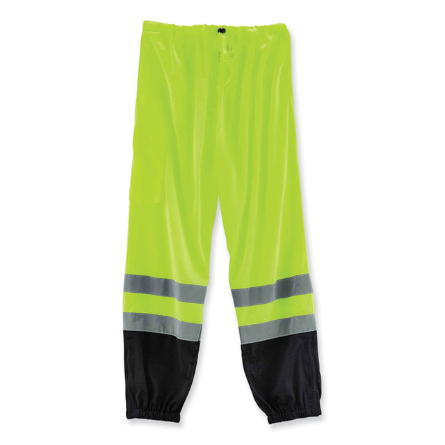 TENACIOUS HOLDINGS, INC. ergodyne® 23953 GloWear 8910BK Class E Hi-Vis Pants with Black Bottom, Polyester, Small/Medium, Lime