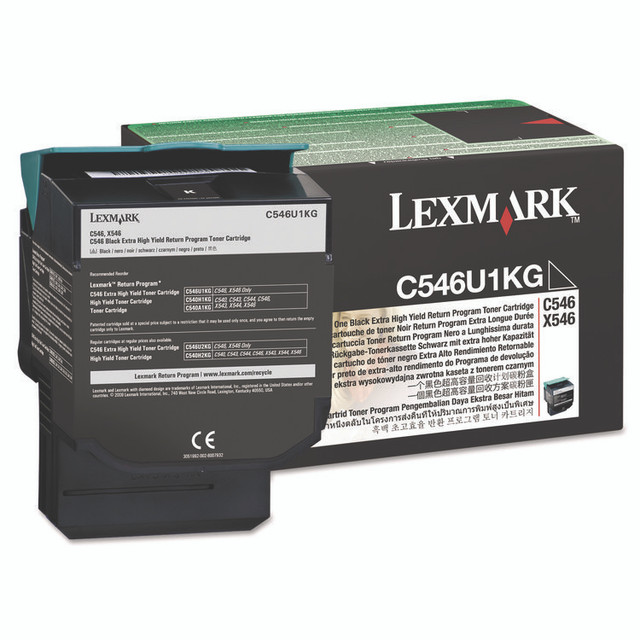 LEXMARK INT'L, INC. C546U1KG C546U1KG Return Program Extra High-Yield Toner, 8,000 Page-Yield, Black