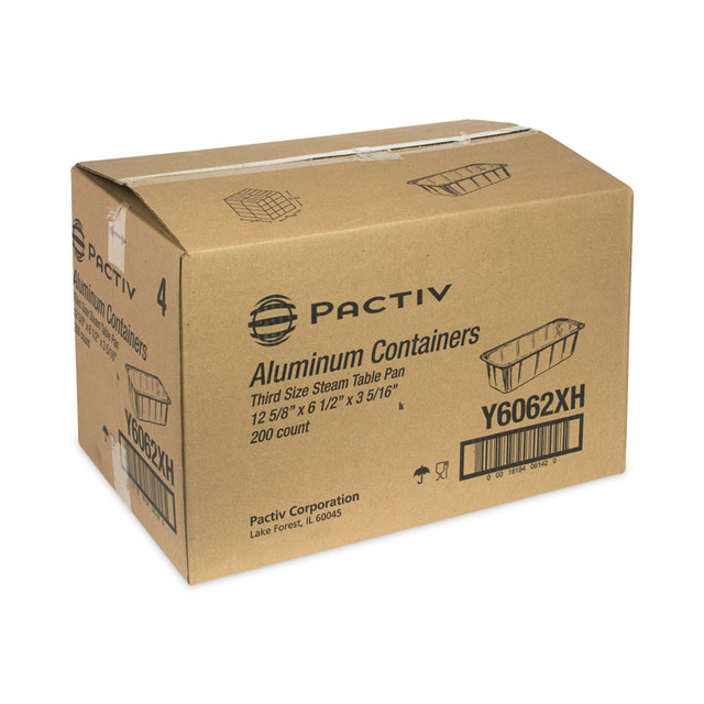 PACTIV EVERGREEN CORPORATION Y6062XH Aluminum Steam Table Pan, One-Third Size Deep Loaf, 3" Deep, 5.9 x 8.04, 200/Carton