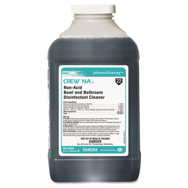 DIVERSEY 5546264 Crew Non-Acid Bowl and Bathroom Cleaner, 2.5 L Bottle, 2/Carton