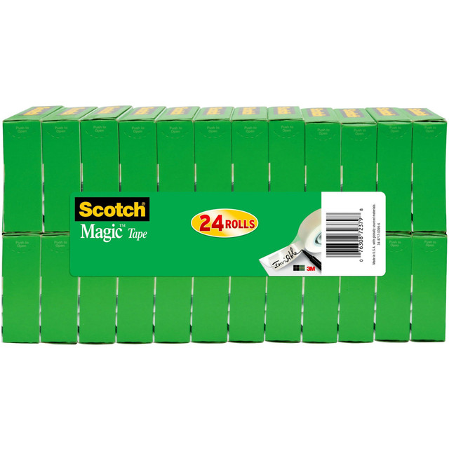 3M CO Scotch 810S24  Magic Tape, Invisible, 3/4 in x 800 in, 24 Tape Rolls, Clear, Home Office and School Supplies