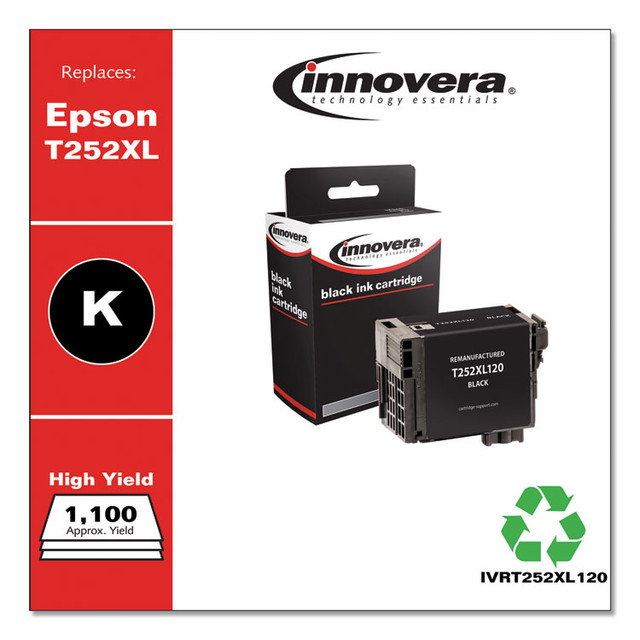 INNOVERA T252XL120 Remanufactured Black High-Yield Ink, Replacement for T252XL (T252XL120), 1,100 Page-Yield