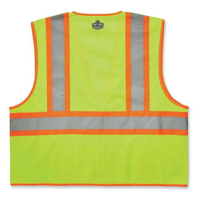 TENACIOUS HOLDINGS, INC. ergodyne® 21291 GloWear 8229Z Class 2 Economy Two-Tone Zipper Vest, Polyester, X-Small, Lime