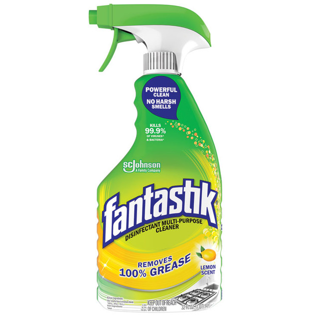 SC JOHNSON Fantastik® 366094 Disinfectant Multi-Purpose Cleaner Lemon Scent, 32 oz Spray Bottle, 8/Carton