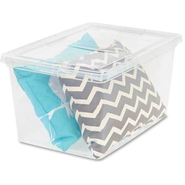 IRIS USA, INC. 200450 IRIS Deep Modular Snap-tight Lid Clear Box - External Dimensions: 24in Length x 16.3in Width x 14in Height - 17 gal - Stackable - Clear - For Blanket, Comforter - 6 / Carton