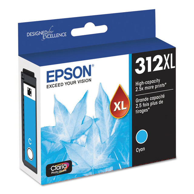 EPSON AMERICA, INC. T312XL220S T312XL220-S (312XL) Claria High-Yield Ink, 830 Page-Yield, Cyan
