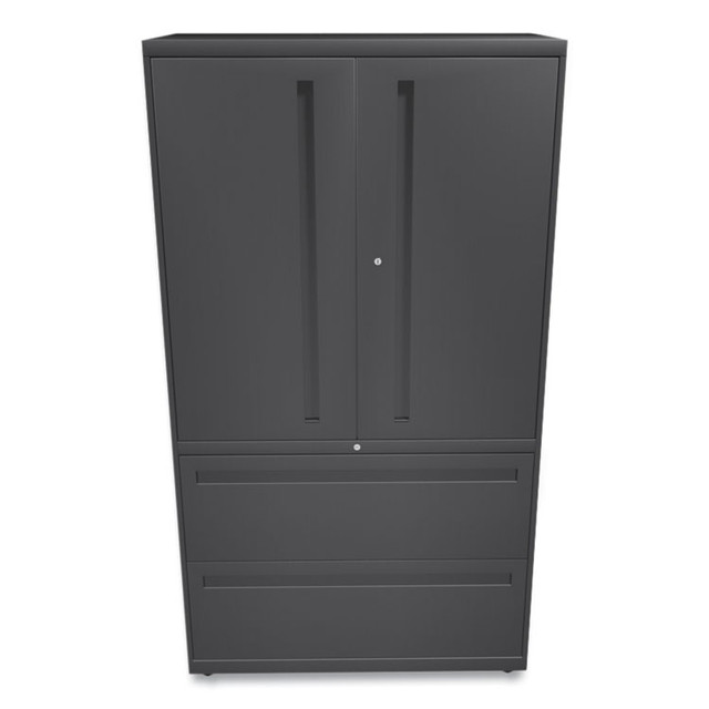 HON COMPANY 785LSS Brigade 700 Series Lateral File, Three-Shelf Enclosed Storage, 2 Legal/Letter-Size File Drawers, Charcoal, 36" x 18" x 64.25"