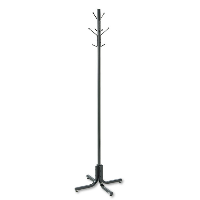 SAFCO PRODUCTS 4163BL Metal Costumer, Four Ball-Tipped Double-Hooks, 21w x 21d x 70h, Black