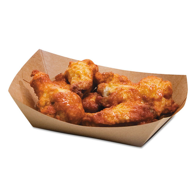 BAGCRAFT 300697 EcoCraft Food Trays, 2 lb Capacity, 6.5 x 1.63 x 1.63, Natural, Paper, 1,000/Carton