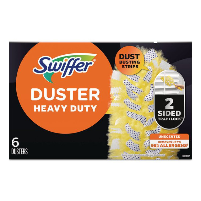 PROCTER & GAMBLE Swiffer® 21620CT Heavy Duty Dusters Refill, Dust Lock Fiber, Yellow, 6/Box, 4 Boxes/Carton
