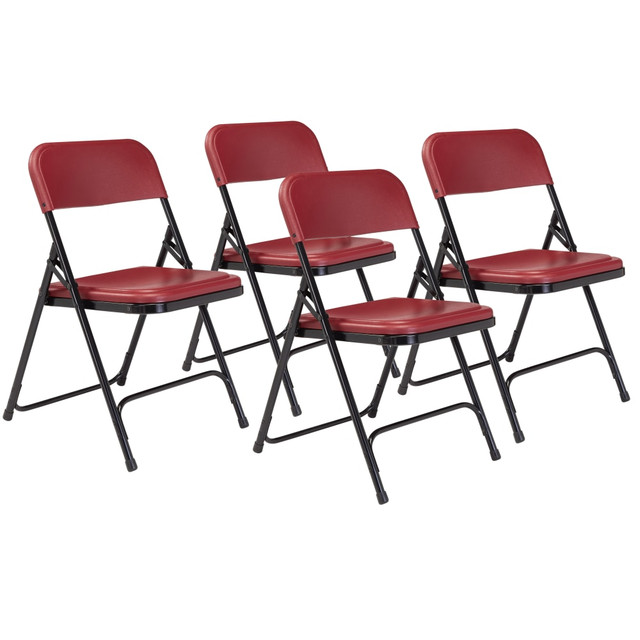 OKLAHOMA SOUND CORPORATION 818-4 National Public Seating Lightweight Plastic Folding Chairs, Burgundy/Black, Set Of 4 Chairs OKLAHOMA SOUND CORPORATION 818-4 National Public Seating Lightweight Plastic Folding Chairs, Burgundy/Black, Set Of 4 Chairs