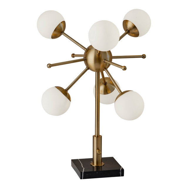 ADESSO INC Adesso 4270-21  Doppler LED Table Lamp, 23inH, White Opal Shades/Antique-Brass And Black Marble Base