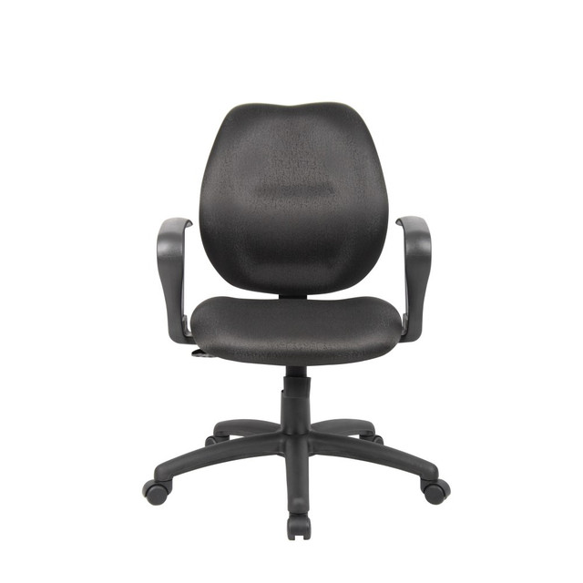 NORSTAR OFFICE PRODUCTS INC. B1015-BK Boss Office Products Contour Back Task Chair With Loop Arms, Black