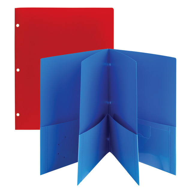 OFFICE DEPOT 09183  Brand 6-Pocket Poly Folders, Letter Size, Assorted Colors, Pack Of 2