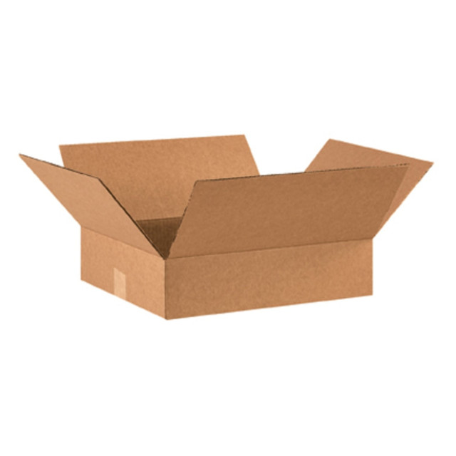 B O X MANAGEMENT, INC. 16144 Partners Brand Flat Corrugated Boxes, 16in x 14in x 4in, Kraft, Bundle of 25