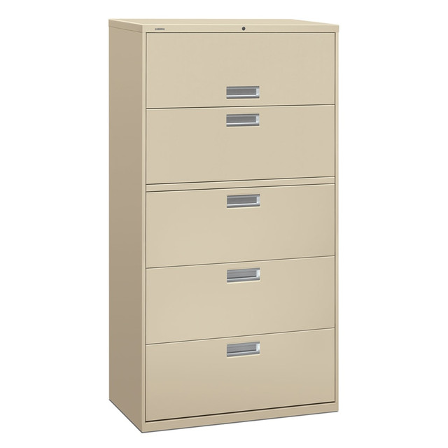 HNI CORPORATION 685LL HON Brigade 600 36inW x 18inD Lateral 5-Drawer File Cabinet, Putty HNI CORPORATION 685LL HON Brigade 600 36inW x 18inD Lateral 5-Drawer File Cabinet, Putty