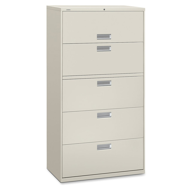 HNI CORPORATION 685LQ HON Brigade 600 36inW x 18inD Lateral 5-Drawer File Cabinet, Light Gray HNI CORPORATION 685LQ HON Brigade 600 36inW x 18inD Lateral 5-Drawer File Cabinet, Light Gray