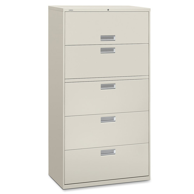 HNI CORPORATION 685LQ HON Brigade 600 36inW x 18inD Lateral 5-Drawer File Cabinet, Light Gray