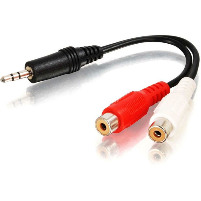 LASTAR INC. 40422 C2G 6in Value Series One 3.5mm Stereo Male To Two RCA Stereo Female Y-Cable - Mini-phone Male Stereo - RCA Female Stereo - Black LASTAR INC. 40422 C2G 6in Value Series One 3.5mm Stereo Male To Two RCA Stereo Female Y-Cable - Mini-phone Male Stereo - RCA Female Stereo - Black