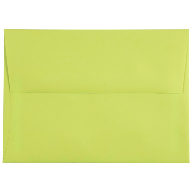 JAM PAPER AND ENVELOPE 96151 JAM Paper Booklet Invitation Envelopes, A7, Gummed Seal, Lime Green, Pack Of 25