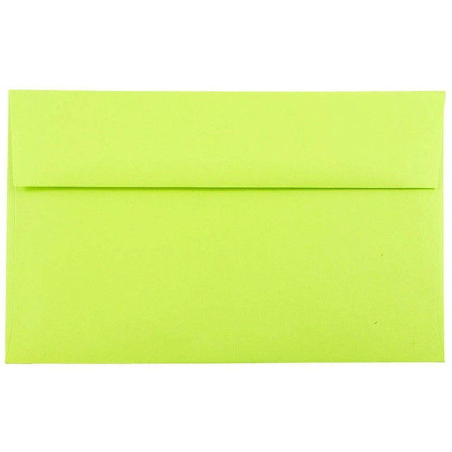 JAM PAPER AND ENVELOPE JAM Paper 20835  Booklet Invitation Envelopes, A10, Gummed Seal, Ultra Lime, Pack Of 25