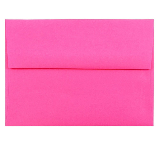 JAM PAPER AND ENVELOPE JAM Paper 60574  Booklet Invitation Envelopes, A6, Gummed Seal, Fuchsia Pink, Pack Of 25