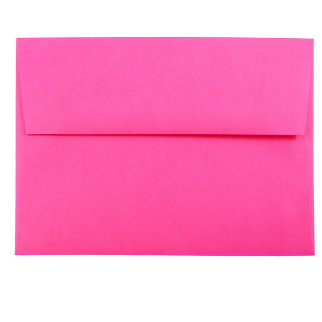 JAM PAPER AND ENVELOPE 15916 JAM Paper Booklet Invitation Envelopes, A7, Gummed Seal, Fuchsia Pink, Pack Of 25