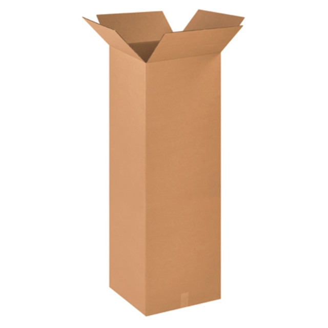 B O X MANAGEMENT, INC. Partners Brand 181848  Tall Corrugated Boxes, 18in x 18in x 48in, Kraft, Bundle of 10