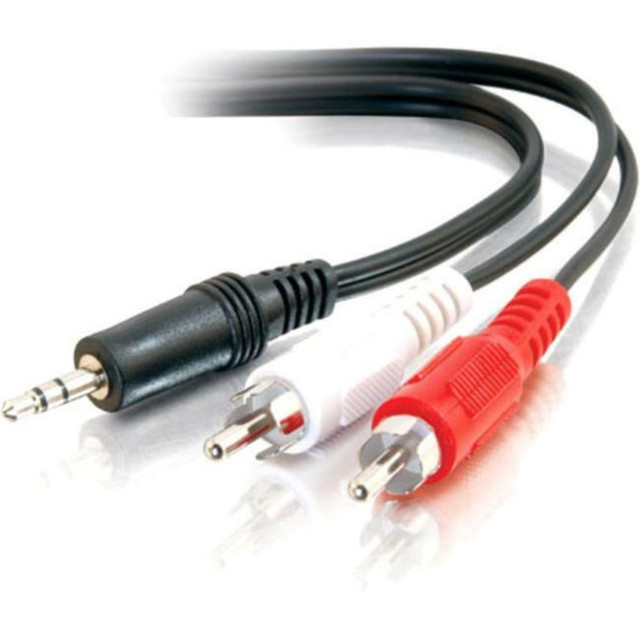 LASTAR INC. 40423 C2G 6ft Value Series One 3.5mm Stereo Male to Two RCA Stereo Male Y-Cable - Mini-phone Male Stereo - RCA Male Stereo - 6ft - Black LASTAR INC. 40423 C2G 6ft Value Series One 3.5mm Stereo Male to Two RCA Stereo Male Y-Cable - Mini-phone Male Stereo - RCA Male Stereo - 6ft - Black