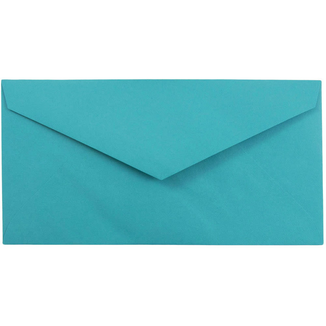 JAM PAPER AND ENVELOPE JAM Paper 34097576  Booklet Envelopes, #7 3/4 Monarch, Gummed Seal, 30% Recycled, Sea Blue, Pack Of 25