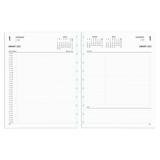 OFFICE DEPOT TULLTFLR-2PGF-RY22 TUL Discbound Daily Refill Pages, Letter Size, Fashion, 2 Pages Per Day, January To December 2022, TULLTFLR-2PGF