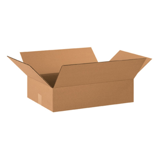 B O X MANAGEMENT, INC. Partners Brand 20144  Flat Corrugated Boxes, 20in x 14in x 4in, Kraft, Bundle of 25