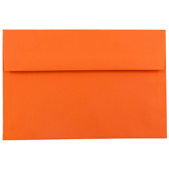 JAM PAPER AND ENVELOPE JAM Paper 95666  Booklet Invitation Envelopes, A7, Gummed Seal, 30% Recycled, Orange, Pack Of 25