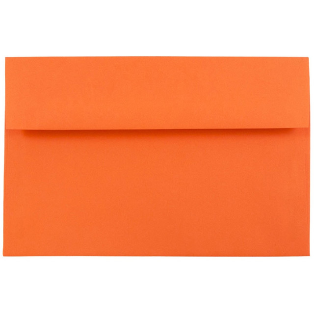 JAM PAPER AND ENVELOPE 95740 JAM Paper Booklet Invitation Envelopes, A8, Gummed Seal, 30% Recycled, Orange, Pack Of 25