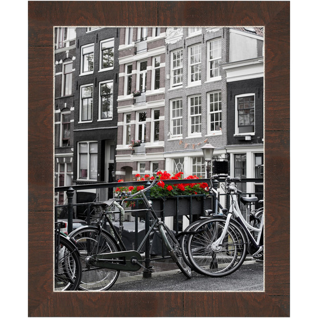 UNIEK INC. A42707345521 Amanti Art Narrow Picture Frame, 23in x 19in, Matted For 16in x 20in, Wildwood Brown