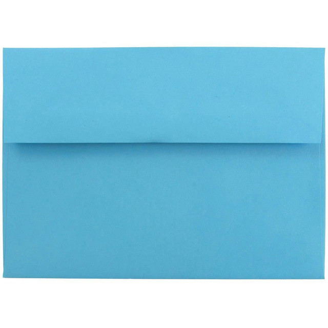 JAM PAPER AND ENVELOPE JAM Paper 54093  Booklet Invitation Envelopes, A7, Gummed Seal, 30% Recycled, Blue, Pack Of 25