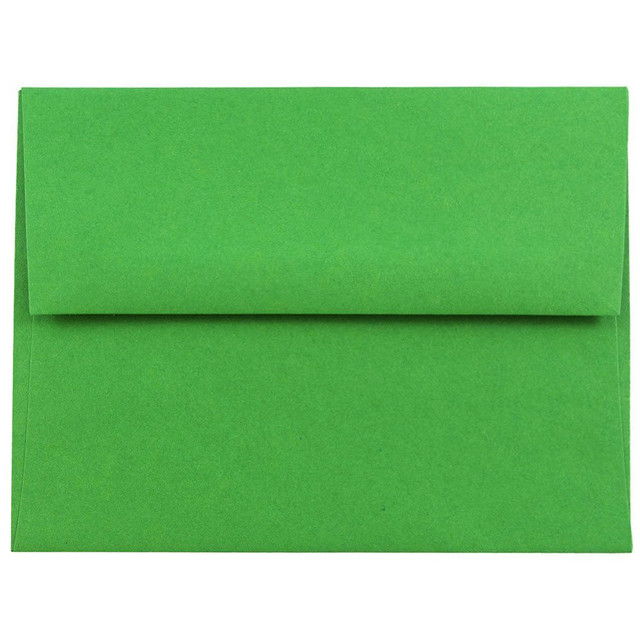 JAM PAPER AND ENVELOPE JAM Paper 15843  Booklet Invitation Envelopes, A2, Gummed Seal, 30% Recycled, Green, Pack Of 25