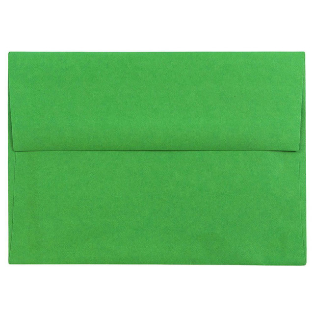 JAM PAPER AND ENVELOPE JAM Paper 67195  Booklet Invitation Envelopes, A6, Gummed Seal, 30% Recycled, Green, Pack Of 25