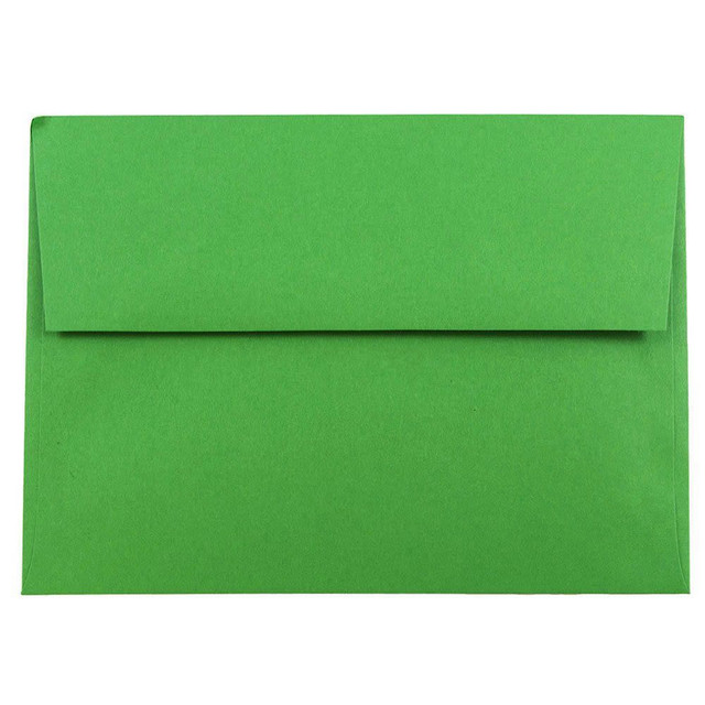 JAM PAPER AND ENVELOPE 95617 JAM Paper Booklet Invitation Envelopes, A7, Gummed Seal, 30% Recycled, Green, Pack Of 25