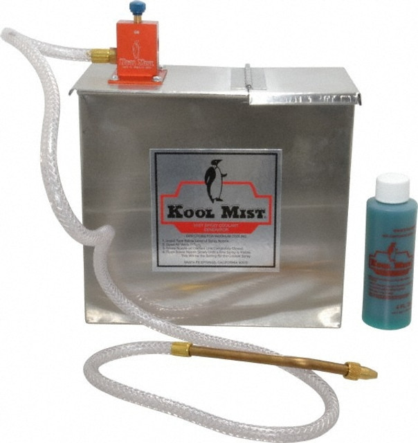 Kool Mist 100 N-45 DEG Tank Mist Coolant System: 1 gal Stainless Steel Tank, 1 Outlet