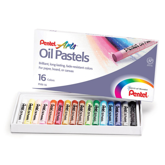 PENTEL OF AMERICA, LTD. Pentel PHN16  Arts Oil Pastels, Assorted Colors, Pack Of 16