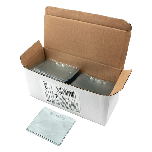 C-LINE PRODUCTS, INC. 88607 C-Line Vinyl Horizontal ID Badge Holders, 2 3/8in x 3 3/8in, Clear, Pack Of 100 C-LINE PRODUCTS, INC. 88607 C-Line Vinyl Horizontal ID Badge Holders, 2 3/8in x 3 3/8in, Clear, Pack Of 100