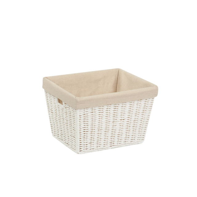 HONEY-CAN-DO INTERNATIONAL, LLC Honey Can Do STO-03560 Honey-Can-Do Paper Rope Storage Tote With Liner, Medium Size, White