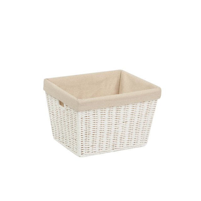 HONEY-CAN-DO INTERNATIONAL, LLC STO-03560 Honey-Can-Do Paper Rope Storage Tote With Liner, Medium Size, White