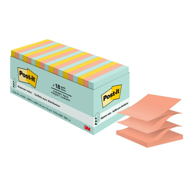 3M CO R330-18APCP Post-it Dispenser Notes, 1800 Total Notes, Pack Of 18 Pads, 3in x 3in, Beachside Cafe, 100 Notes Per Pad 3M CO R330-18APCP Post-it Dispenser Notes, 1800 Total Notes, Pack Of 18 Pads, 3in x 3in, Beachside Cafe, 100 Notes Per Pad