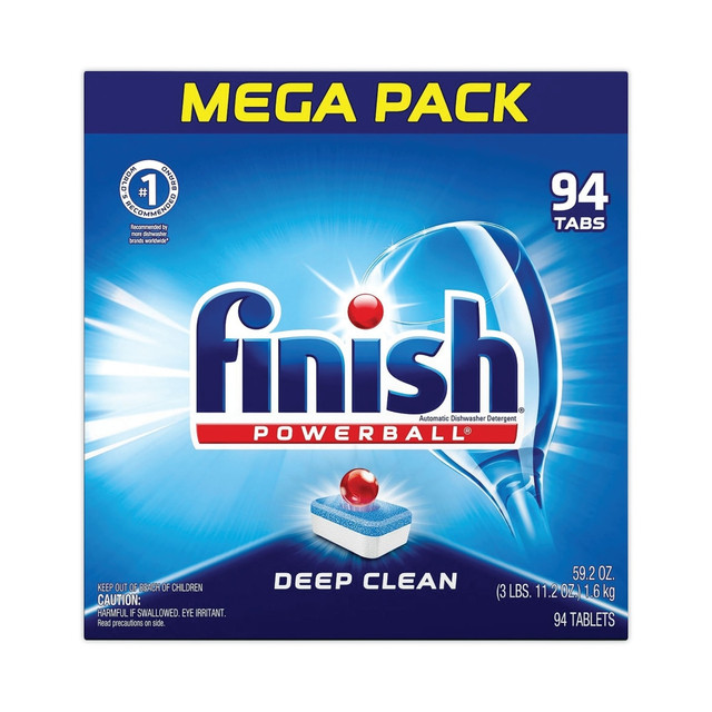 RECKITT BENCKISER 51700-97330 Finish Powerball Dishwasher Tabs, Fresh Scent, 59.2 Oz, Box Of 94 Tabs, Carton Of 4 Boxes