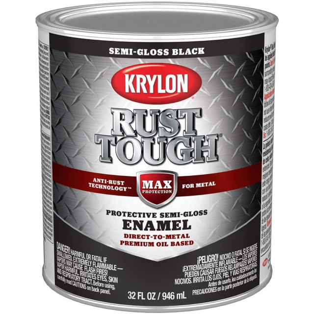 Krylon K09709008 Paints; Product Type: Brush-On; Anti-Rust ; Color Family: Black ; Color: Black ; Finish: Semi-Gloss ; Applicable Material: Metal; Aluminum; Steel ; Indoor/Outdoor: Indoor; Outdoor