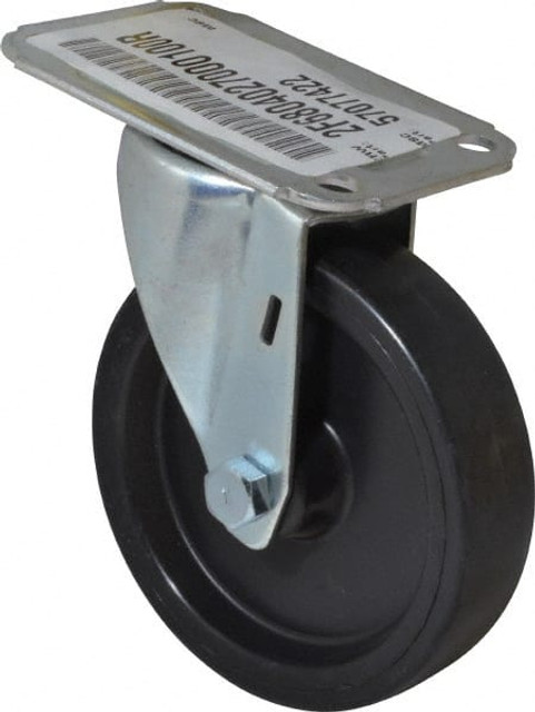 E.R. Wagner 2F6804027000100 Swivel Top Plate Caster: Polyolefin, 4" Wheel Dia, 1" Wheel Width, 140 lb Capacity, 4-13/16" OAH